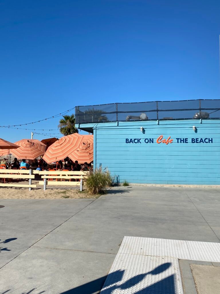 Back on Cafe outside look at Annenberg Beach House