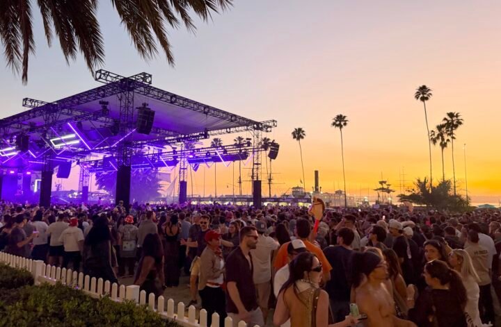 CRSSD fes beautiful gradient sky sunset behind the stage